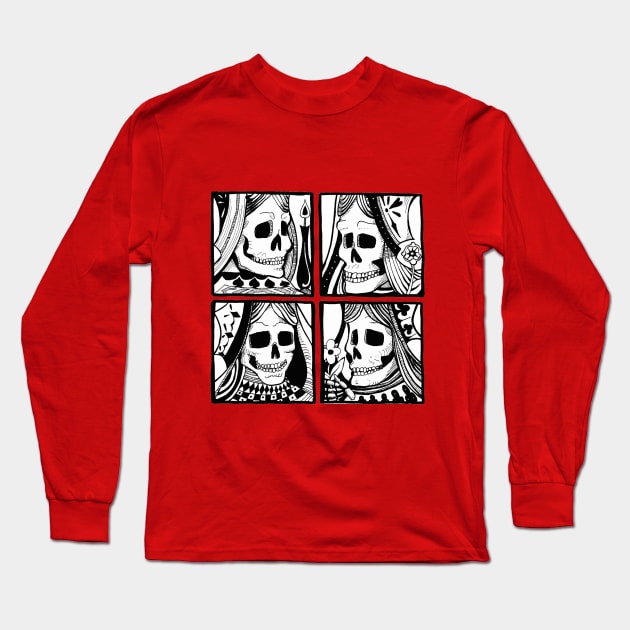 4 Dead Queens Long Sleeve T-Shirt by IckyScrawls